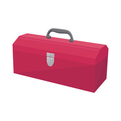 Toolbox vector illustration on white background. Toolbox optimize your storage and keep tools secure. Iron material toolbox keep your tools clean and tidy.