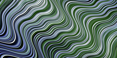 Fototapeta na wymiar Light Blue, Green vector pattern with curves.