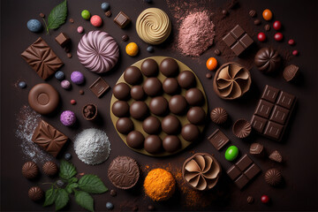Obraz na płótnie Canvas Mix of chocolate candies