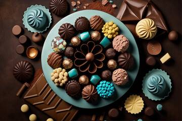 Fototapeta na wymiar Mix of chocolate candies