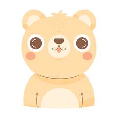 cute beige bear animal