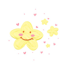 Cute star sky stationary sticker oil painting
