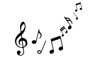 music notes illustrator, music notes clipart, song vector illustration