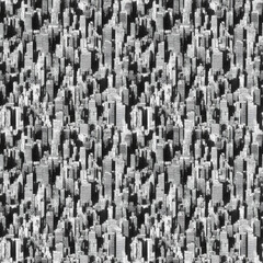 Abstract city skyline, seamless illustration monochrom. Generative ai