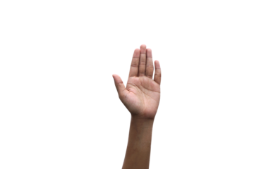 human hand raised up