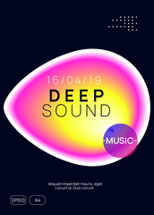 Dance Banner. Modern House Fest. Techno And Carnival Vector. Graphic Pattern For Brochure Concept. Wavy Effect For Presentation. Pink And Yellow Dance Banner