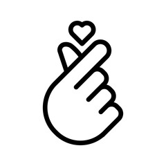 Heart finger icon. sign for mobile concept and web design. vector illustration