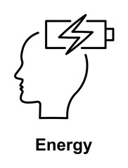 Energy, brain, recharge icon illustration design art