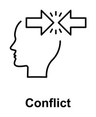 Angry, arrows, head icon illustration design art