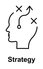 Planning, strategy, brain icon