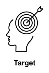 Brain, goal, target icon illustration design art