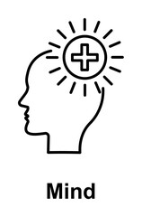 Plus, health, brain icon illustration design art