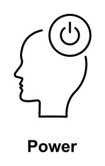 Turn on, head, power icon illustration design art