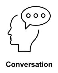 Chat, comment, brain icon illustration design art
