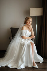 Fototapeta premium morning of the bride with the creation of the image