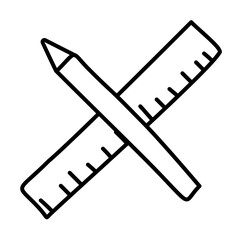 pencil and ruler sketch icon illustration design art