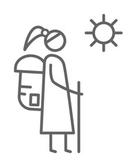 Hiking, family icon illustration design art