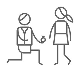 Proposal, wedding icon illustration design art