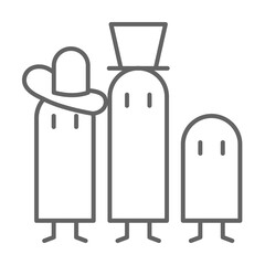 Halloween, family icon illustration design art