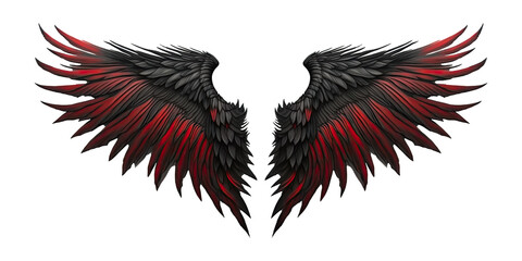 Demon wings isolated on white background - Generative AI