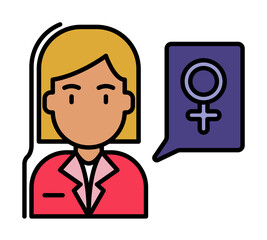 girl, women's day, speech bubbles, avatar icon