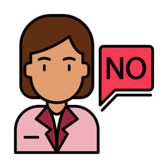 girl, no, gender, speech bubble icon