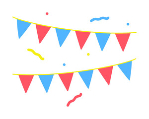Fototapeta premium garlands, party flags colored icon