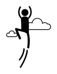 flying man icon illustration design art