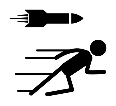 bullet man icon illustration design art