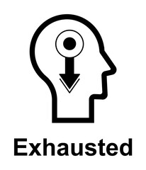 Human mind, exhausted icon illustration design art