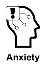 Human mind, anxiety icon illustration design art