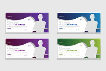 business social media cover, vector , design , template,layout design , a4 , stylish , clean , modran , creative, corporate, agency, company, it company, abstract shape, banddle , colorful concept ,  