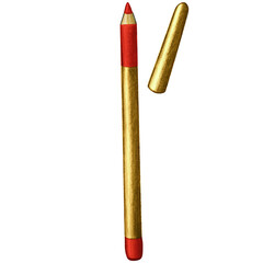 hand drawn watercolor makeup pencil