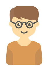 avatar of boy with glasses colored icon