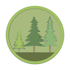 Oak colored in circle icon illustration design art