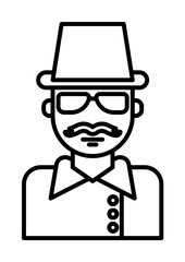 Detective, hat icon illustration design art
