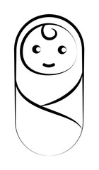 Small baby concept line icon illustration design art