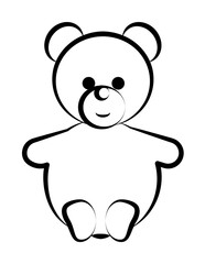 Teddy bear concept line icon illustration design art