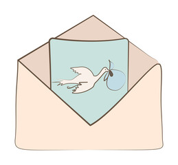 Good news baby born icon illustration design art