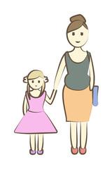 Mother and child icon illustration design art
