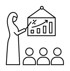 strategy, Muslim businesswoman icon