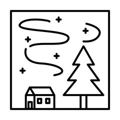 house in woods outline icon illustration design art
