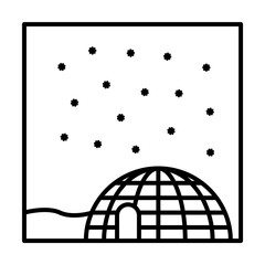 igloo outline icon illustration design art
