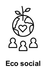Eco social, Earth, people icon
