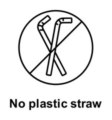 No plastic straw icon illustration design art