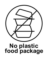 Fototapeta na wymiar No plastic food package icon illustration design art