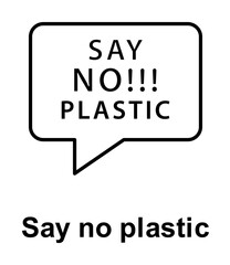 Say no plastic icon illustration design art