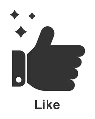 Online marketing, like icon illustration design art