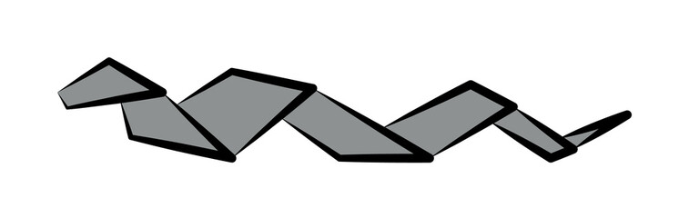 snake colored origami style icon