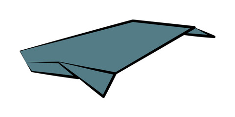 whale colored origami style icon